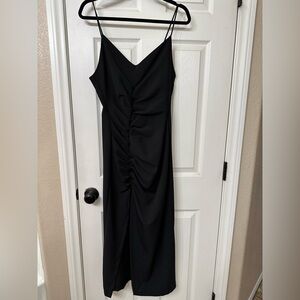 New Zara Black Ruched Dress